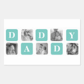 Modern Collage Foto Happy Vathers Day Gift Rechteckiger Aufkleber (Vorderseite)