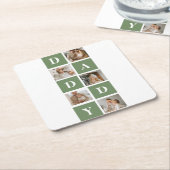Modern Collage Foto & Happy Vathers Day Gift Rechteckiger Pappuntersetzer (angewinkelt)