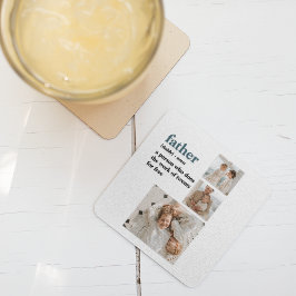 Modern Collage Foto Happy Vathers Day Gift Rechteckiger Pappuntersetzer