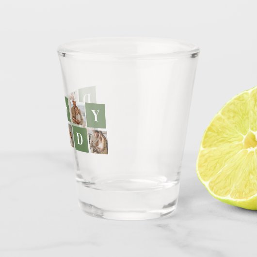 Modern Collage Foto & Happy Vathers Day Gift Schnapsglas (Rechts)