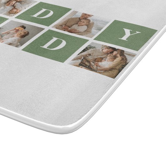 Modern Collage Foto & Happy Vathers Day Gift Schneidebrett (Ecke)
