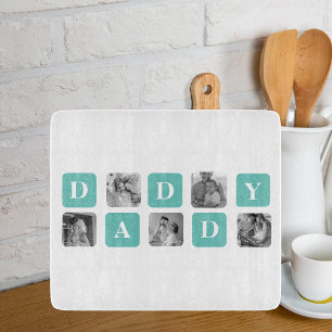 Modern Collage Foto Happy Vathers Day Gift Schneidebrett