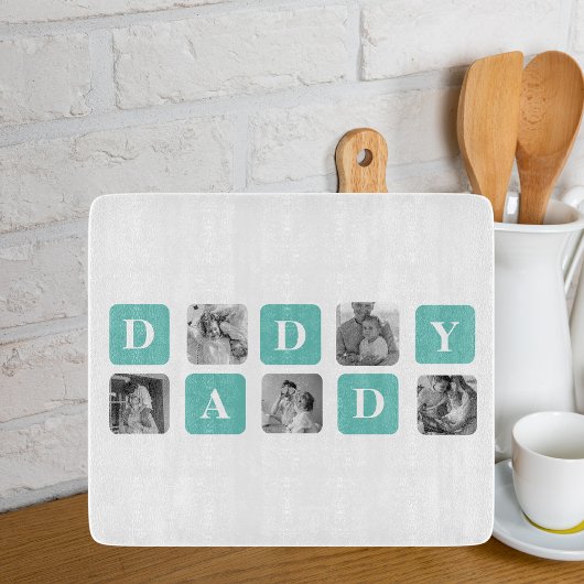 Modern Collage Foto Happy Vathers Day Gift Schneidebrett