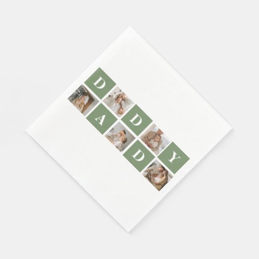 Modern Collage Foto & Happy Vathers Day Gift Serviette (Ecke)