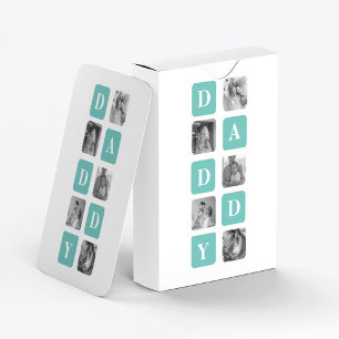 Modern Collage Foto Happy Vathers Day Gift Spielkarten