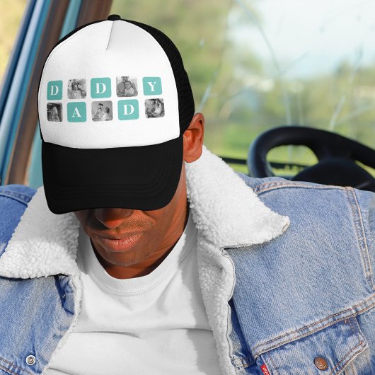 Modern Collage Foto Happy Vathers Day Gift Truckerkappe