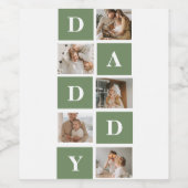 Modern Collage Foto & Happy Vathers Day Gift Weinetikett (Einzelnes Label)