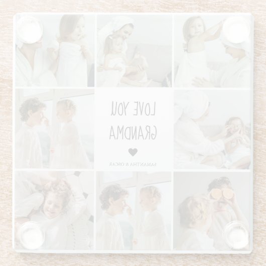 Modern Collage Foto Liebe Ihr Oma Bestes Geschenk Glasuntersetzer (Rückseite)