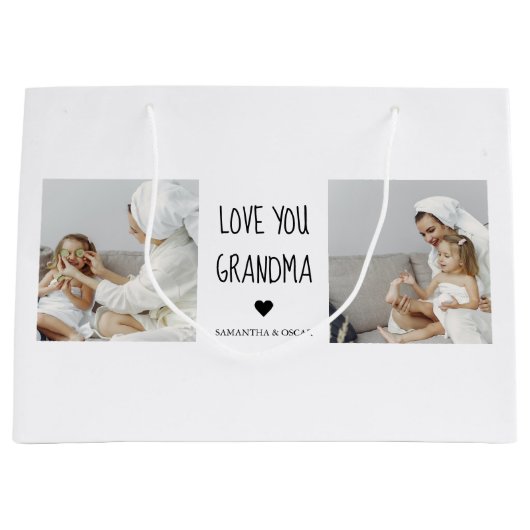 Modern Collage Foto Liebe Ihr Oma Bestes Geschenk Große Geschenktüte (Vorderseite)