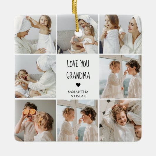 Modern Collage Foto Liebe Ihr Oma Bestes Geschenk Keramikornament (Vorderseite)