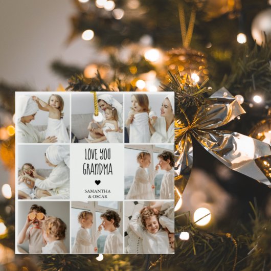 Modern Collage Foto Liebe Ihr Oma Bestes Geschenk Keramikornament