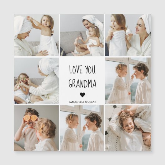 Modern Collage Foto Liebe Ihr Oma Bestes Geschenk Magnetkarte (Vorderseite)