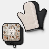 Modern Collage Foto Liebe Ihr Oma Bestes Geschenk Ofenhandschuh & Topflappen-Set (Vorderseite/Rückseite)