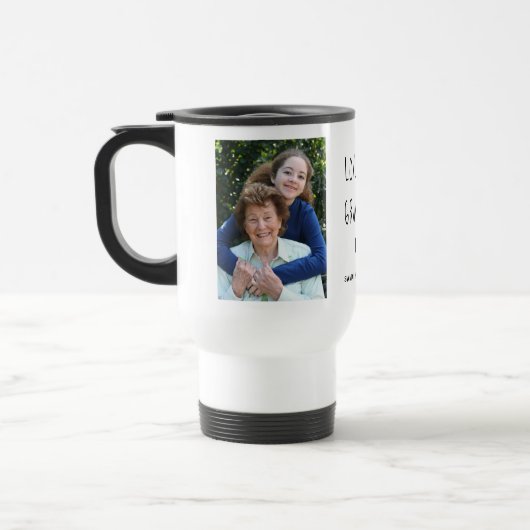 Modern Collage Foto Liebe Reisebecher (Links)