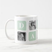 Modern Collage Foto Mint & Happy VathersDay-Gesche Kaffeetasse (Links)