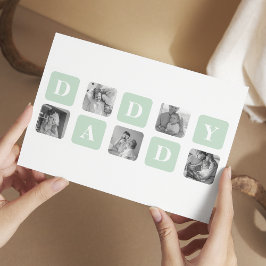 Modern Collage Foto Mint & Happy VathersDay-Gesche Magnetkarte
