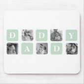 Modern Collage Foto Mint & Happy VathersDay-Gesche Mousepad (Vorne)