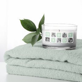 Modern Collage Foto Mint & Happy VathersDay-Gesche Rechteckiger Aufkleber