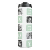 Modern Collage Foto Mint & Happy VathersDay-Gesche Thermosbecher (Vorderseite)