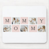 Modern Collage Foto & Pastel Pink Mommy Mousepad (Vorne)