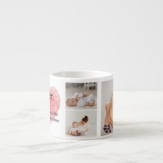 Modern Collage Foto & Red Heart Mother Gift Espressotasse (Vorderseite)