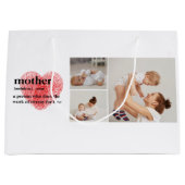 Modern Collage Foto & Red Heart Mother Gift Große Geschenktüte (Vorderseite)
