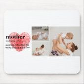 Modern Collage Foto & Red Heart Mother Gift Mousepad (Vorne)