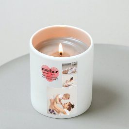 Modern Collage Foto & Red Heart Mother Gift Quadratischer Aufkleber