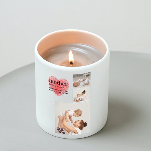 Modern Collage Foto & Red Heart Mother Gift Quadratischer Aufkleber