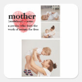 Modern Collage Foto & Red Heart Mother Gift Quadratischer Aufkleber (Vorderseite)