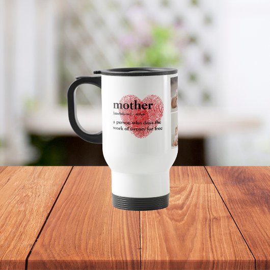 Modern Collage Foto & Red Heart Mother Gift Reisebecher