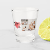 Modern Collage Foto & Red Heart Mother Gift Schnapsglas (Vorderseite)
