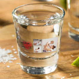 Modern Collage Foto & Red Heart Mother Gift Schnapsglas