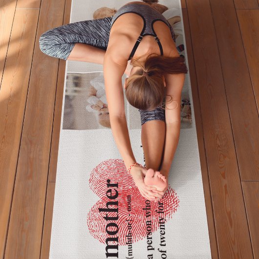 Modern Collage Foto & Red Heart Mother Gift Yogamatte