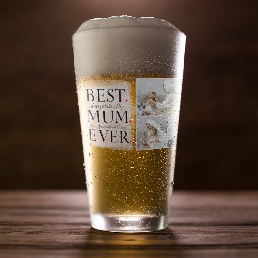 Modern Collage Foto von Pink Happy Mothers Day Glas