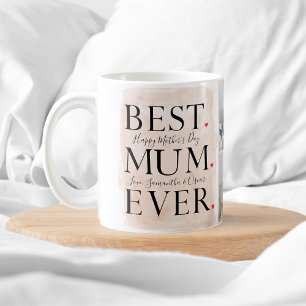 Modern Collage Foto von Pink Happy Mothers Day Kaffeetasse