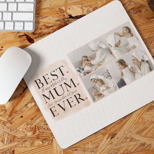 Modern Collage Foto von Pink Happy Mothers Day Mousepad