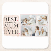 Modern Collage Foto von Pink Happy Mothers Day Rechteckiger Pappuntersetzer (Vorderseite)