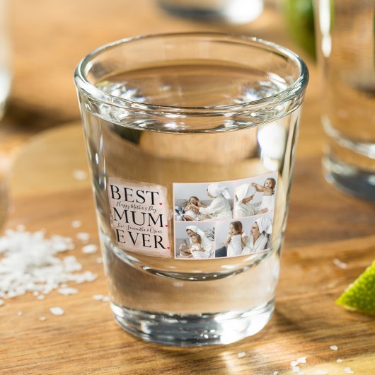 Modern Collage Foto von Pink Happy Mothers Day Schnapsglas
