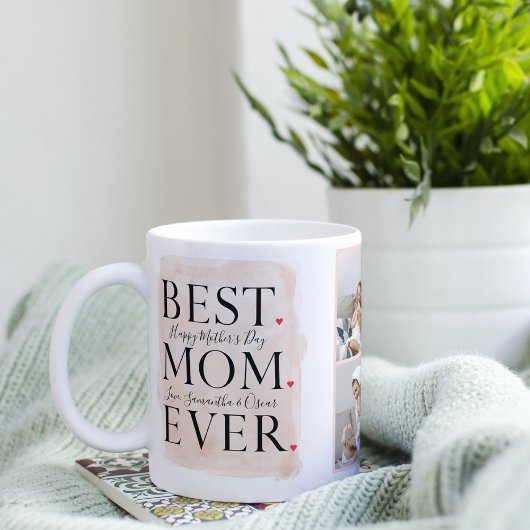 Modern Collage Foto von Pink Happy Mothers Day Tasse