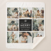 Modern Collage “Merry Christmas” Multi Photo Sherpadecke (Vorderseite)