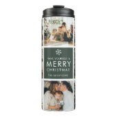 Modern Collage “Merry Christmas” Multi Photo Thermosbecher (Vorderseite)