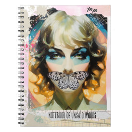 Modern Collage Portrait Notebook of Unsaid Words Notizblock