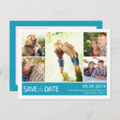 Modern Collage Save the Date Postcard Ankündigungspostkarte (Vorne/Hinten)