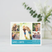 Modern Collage Save the Date Postcard Ankündigungspostkarte (Stehend Vorderseite)