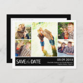 Modern Collage Save the Date Postcard Ankündigungspostkarte (Vorne/Hinten)