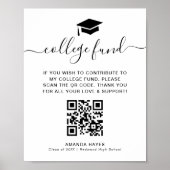 Modern College Fund Donation QR Code Sign Poster (Vorne)