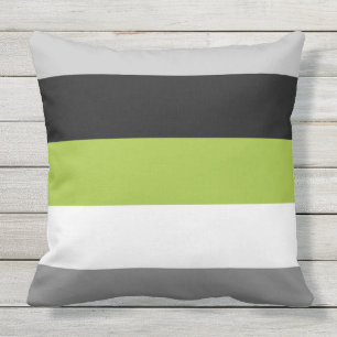 Modern Color Block Stripes Lime Green Gray Black Kissen