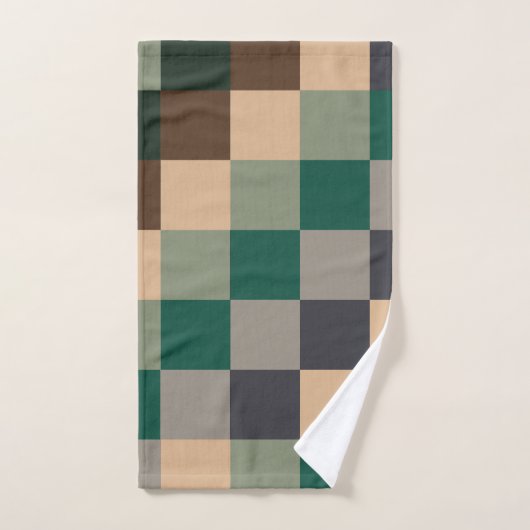 Modern Color Checks Checkerboard Badhandtuch Set (Handtuch)