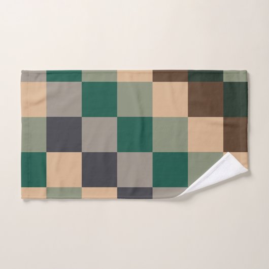Modern Color Checks Checkerboard Badhandtuch Set (Handtuch)